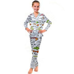 Desktop Pattern Art Graphic Design Kids  Satin Long Sleeve Pajamas Set by Hannah976