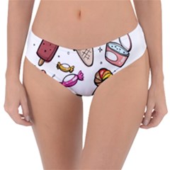 Doodle Cartoon Drawn Cone Food Reversible Classic Bikini Bottoms by Hannah976