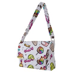 Doodle Cartoon Drawn Cone Food Full Print Messenger Bag (m) by Hannah976