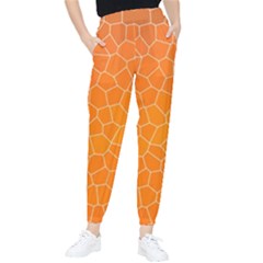 Orange Mosaic Structure Background Women s Tapered Pants by Hannah976