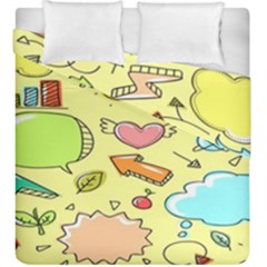 Cute Sketch Child Graphic Funny Duvet Cover Double Side (king Size) by Hannah976