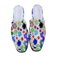 Inks Drops Black Colorful Paint Women s Classic Backless Heels by Hannah976