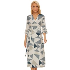 Geometric Triangle Modern Mosaic Midsummer Wrap Dress by Hannah976