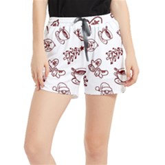 Red And White Christmas Breakfast  Women s Runner Shorts by ConteMonfrey