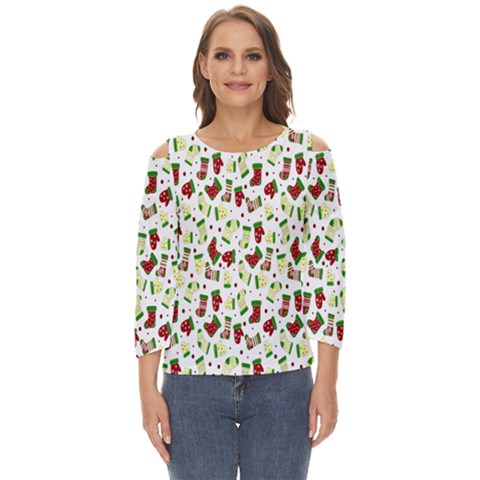 Warm Christmas  Cut Out Wide Sleeve Top by ConteMonfrey