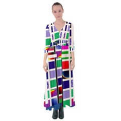 Color Graffiti Pattern Geometric Button Up Maxi Dress by Hannah976