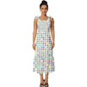 Dots Color Rows Columns Background Tie-Strap Tiered Midi Chiffon Dress View1