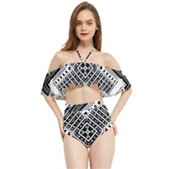 Pattern Tile Repeating Geometric Halter Flowy Bikini Set  by Hannah976