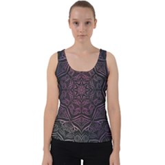 Mandala Neon Symmetric Symmetry Velvet Tank Top by Hannah976