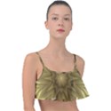 Seamless Pattern Green Garden Frill Bikini Top View1