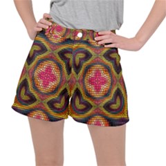 Kaleidoscope Art Pattern Ornament Women s Ripstop Shorts by Hannah976