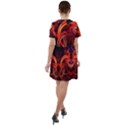 Background Fractal Abstract Short Sleeve Shoulder Cut Out Dress  View2