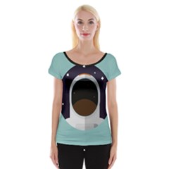 Astronaut Space Astronomy Universe Cap Sleeve Top by Sarkoni