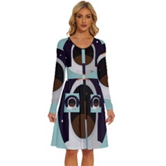 Astronaut Space Astronomy Universe Long Sleeve Dress With Pocket by Sarkoni