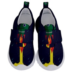 Rocket Halftone Astrology Astronaut Kids  Velcro No Lace Shoes by Sarkoni