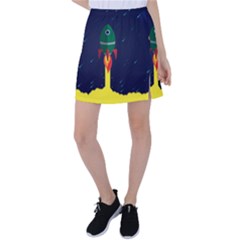 Rocket Halftone Astrology Astronaut Tennis Skirt by Sarkoni