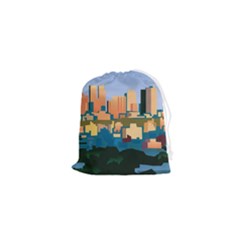 City Buildings Urban Dawn Drawstring Pouch (xs) by Sarkoni