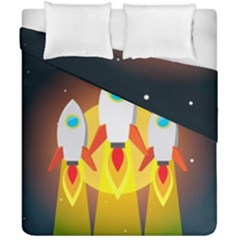 Rocket Take Off Missiles Cosmos Duvet Cover Double Side (california King Size) by Sarkoni