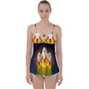 Rocket Take Off Missiles Cosmos Babydoll Tankini Top View1