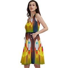 Rocket Take Off Missiles Cosmos Sleeveless V-neck Skater Dress With Pockets by Sarkoni