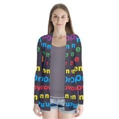 Red Yellow Blue Green Purple Drape Collar Cardigan by Sarkoni