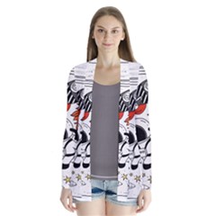 Astronaut Drawing Planet Drape Collar Cardigan by Sarkoni