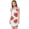 Seamless Pattern Fresh Strawberry Summer Tie Front Dress View1