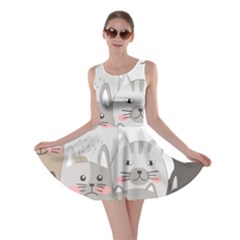 Cute Cats Seamless Pattern Skater Dress by Sarkoni