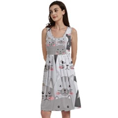 Cute Cats Seamless Pattern Classic Skater Dress by Sarkoni