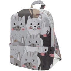 Cute Cats Seamless Pattern Zip Up Backpack by Sarkoni