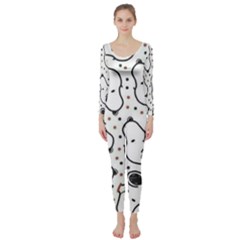 Dog Pattern Long Sleeve Catsuit by Sarkoni