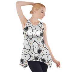 Dog Pattern Side Drop Tank Tunic by Sarkoni