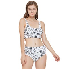 Dog Pattern Frilly Bikini Set by Sarkoni