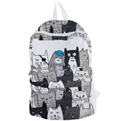 Cute Cat Hand Drawn Cartoon Style Foldable Lightweight Backpack by Grandong