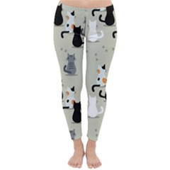 Cute Cat Seamless Pattern Classic Winter Leggings by Apen