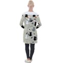 Cute Cat Seamless Pattern Longline Hooded Cardigan View2