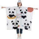 Playing Pandas Cartoons Women s Hooded Rain Ponchos View1