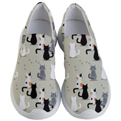 Cute Cat Seamless Pattern Women s Lightweight Slip Ons by Apen