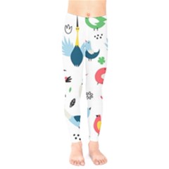 Vector Set Isolates With Cute Birds Scandinavian Style Kids  Classic Winter Leggings by Apen