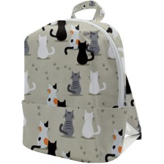 Cute Cat Seamless Pattern Zip Up Backpack by Apen