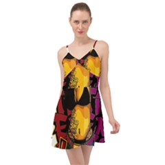 Xtreme Skateboard Graffiti Summer Time Chiffon Dress by Sarkoni