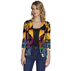 Xtreme Skateboard Graffiti Women s One-button 3/4 Sleeve Short Jacket by Sarkoni