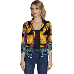 Xtreme Skateboard Graffiti Women s Casual 3/4 Sleeve Spring Jacket by Sarkoni