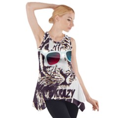 Krazy Katz 3d Tiger Roar Animal Side Drop Tank Tunic by Sarkoni