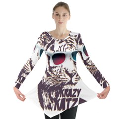 Krazy Katz 3d Tiger Roar Animal Long Sleeve Tunic  by Sarkoni