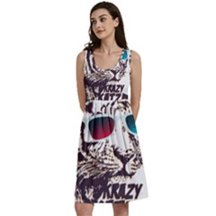 Krazy Katz 3d Tiger Roar Animal Classic Skater Dress by Sarkoni