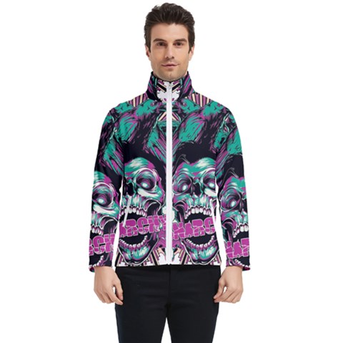 Anarchy Skull And Birds Men s Bomber Jacket by Sarkoni