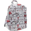 Cute Cat Chef Cooking Seamless Pattern Cartoon Zip Up Backpack View2