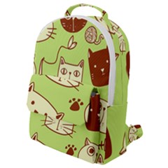 Cute Hand Drawn Cat Seamless Pattern Flap Pocket Backpack (small) by Bedest