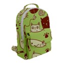 Cute Hand Drawn Cat Seamless Pattern Flap Pocket Backpack (Small) View2